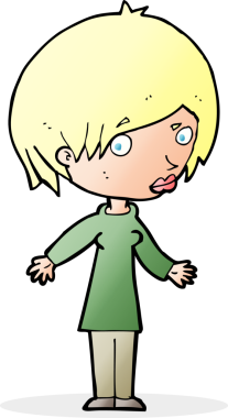 Bir insan tarafından çizilmiş omuz silken çizgi filmdeki kadın.