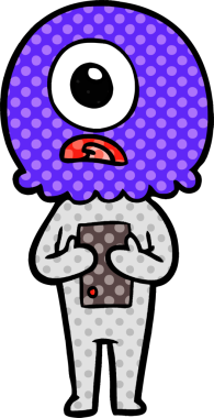 Çizgi film Tepegöz uzaylı uzay adamı bir insan tarafından çizildi.