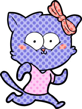 Bir insan tarafından çizilmiş çizgi film kedisi.