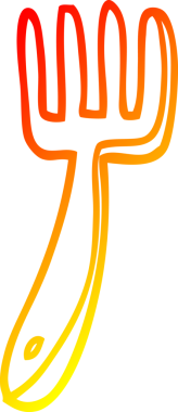 Bir insan tarafından çizilmiş bir karikatür çatalının sıcak eğimli çizimi