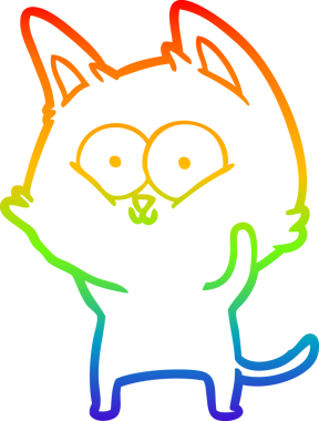 gökkuşağı gradyanı çizimi bir insan tarafından çizilmiş çizgi film kedisi