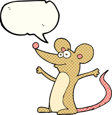 Bir insan tarafından çizilmiş serbest çizilmiş çizgi roman konuşma balonu çizgi film faresi