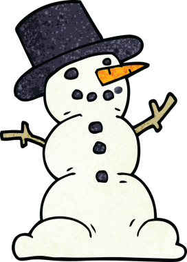 Bir insan tarafından çizilmiş geleneksel kardan adam çizimi.