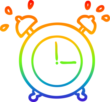 gökkuşağı gradyan çizgisi bir insan tarafından çizilmiş çalar saat