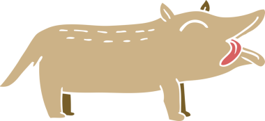 Bir insan tarafından çizilmiş komik bir köpek.