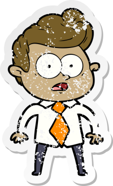 Bir insan tarafından çizilmiş, kederli bir çizgi film çıkartması.