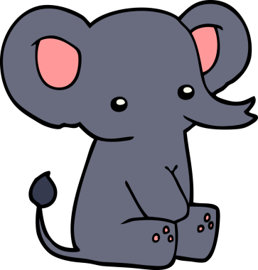 Bir insan tarafından çizilmiş bir fil.