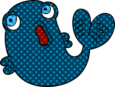 Bir insan tarafından çizilmiş bir balık karalaması.