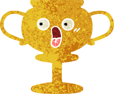 Bir insan tarafından çizilmiş bir kupanın retro illüstrasyon tarzı karikatürü