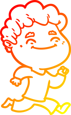 Bir insan tarafından çizilmiş, karikatür dostu bir adamın sıcak çizgi çizimi