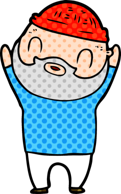 Bir insan tarafından çizilmiş sakallı bir adam.