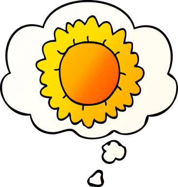 Düşünce baloncuğu olan karikatür çiçeği bir insan tarafından çizilmiş.