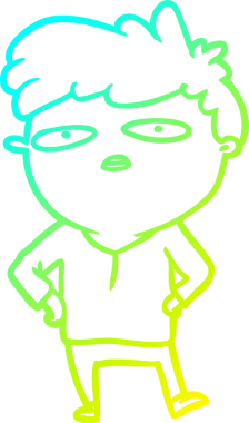 Bir insan tarafından çizilmiş sabırsız bir adamın soğuk gradyan çizgisi