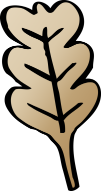 bir insan tarafından çizilmiş kuru kahverengi yaprak.