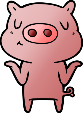 Bir insan tarafından çizilmiş çizgi film içerikli domuz.