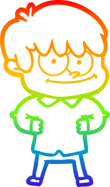 gökkuşağı gradyanı çizimi bir insan tarafından çizilmiş mutlu bir çizgi film adamı