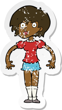 Bir insan tarafından çizilmiş bir karikatürün gerilimli çıkartması.