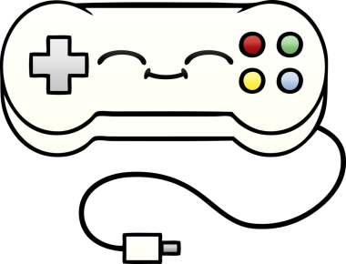Bir insan tarafından çizilen oyun denetleyicisinin gölgelendirilmiş gradyanı