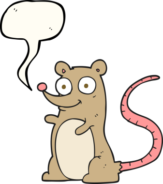 Bir insan tarafından çizilmiş serbest konuşma balonu çizgi film faresi