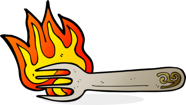 bir insan tarafından çizilmiş bir çatal sembolü.