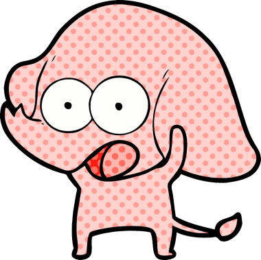 Bir insan tarafından çizilmiş şirin bir fil.