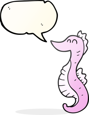 Bir insan tarafından çizilmiş serbest konuşma balonu karikatürü denizatı