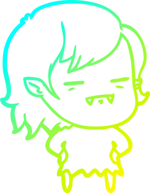 Bir insan tarafından çizilmiş bir ölümsüz vampir kız çizgi filmi.