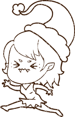 Noel Elf Kömürü Bir insan tarafından çizilmiş