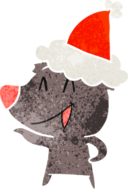 Gülen ayı eli, bir insanın çizdiği Noel Baba şapkasının eski çizgi filmini çizdi.