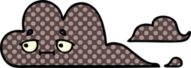 Bir insan tarafından çizilmiş bir fırtına bulutunun karikatürü.