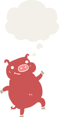 Düşünce baloncuklu çizgi film dansçısı bir insan tarafından çizilmiş.