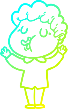 Bir insan tarafından çizilmiş bir çizgi film karakterinin çizimi.