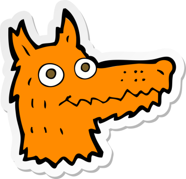 Bir insan tarafından çizilmiş tilki kafasının çıkartması.