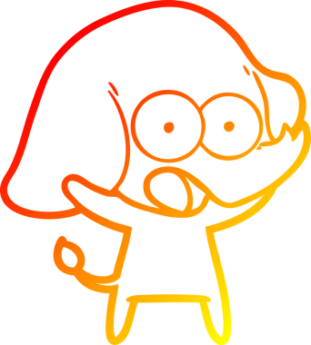 Bir insan tarafından çizilmiş şirin bir fil çizimi.