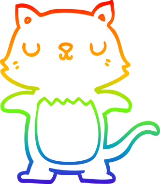 gökkuşağı gradyanı çizimi bir insan tarafından çizilmiş çizgi film kedisi