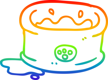 Gökkuşağı gradyan çizgisi bir insan tarafından çizilmiş evcil hayvan kasesinin çizimi