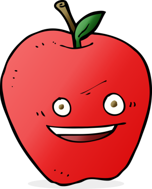 bir insan tarafından çizilmiş mutlu elma çizgi filmi