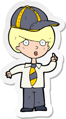 Bir insan tarafından çizilmiş bir karikatür öğrencisinin çıkartması.