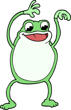 Bir insan tarafından çizilmiş karalama kurbağası.