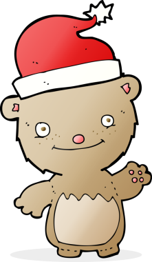 Bir insan tarafından çizilmiş bir çizgi film Noel oyuncak ayısı.