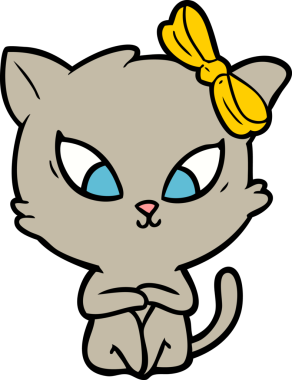 Bir insan tarafından çizilmiş çizgi film kedisi.