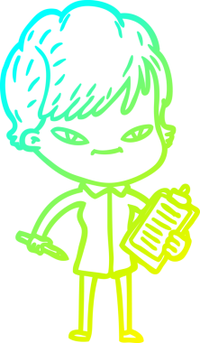 Bir insan tarafından çizilmiş mutlu bir karikatür çizimi.