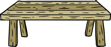 Bir insan tarafından çizilmiş ahşap masa.