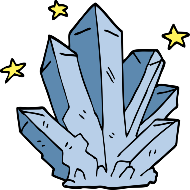 karikatür sihirli kristal bir insan tarafından çizildi