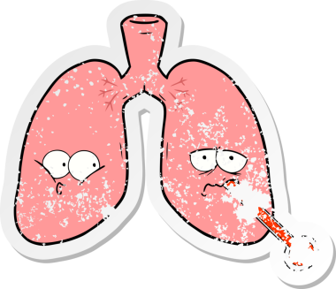 Bir insan tarafından çizilmiş sağlıksız akciğerlerin sıkıntılı çıkartması.