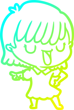 Bir insan tarafından çizilmiş bir karikatür kadın çizimi.