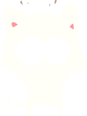 Bir insan tarafından çizilmiş düz renkli çizgi film.