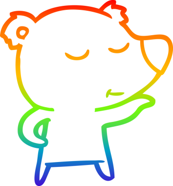 Bir insan tarafından çizilmiş mutlu bir çizgi film ayısının çizimi.