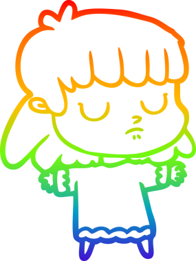 gökkuşağı gradyan çizgi çizimi bir insan tarafından çizilmiş ilgisiz bir kadın