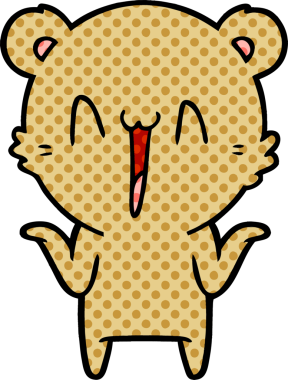 Bir insan tarafından çizilmiş mutlu ayı karikatürü